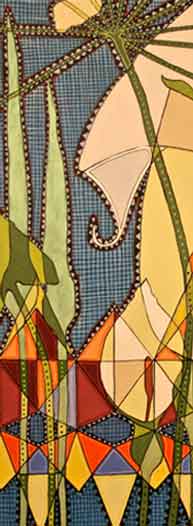 Detail from 'Stained Glass Flowers with Arum Lillies' Andrea Insoll